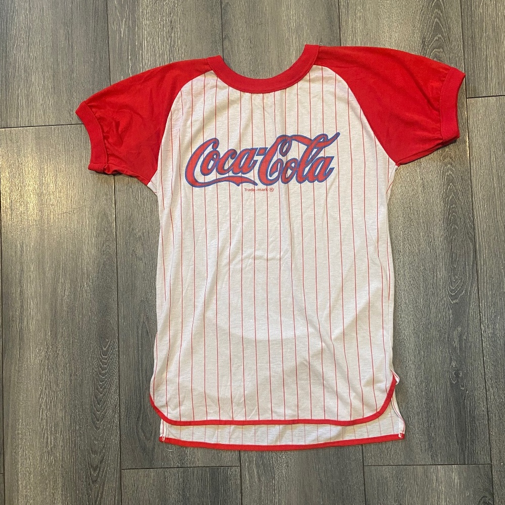 Coca-Cola stripped baseball Tee